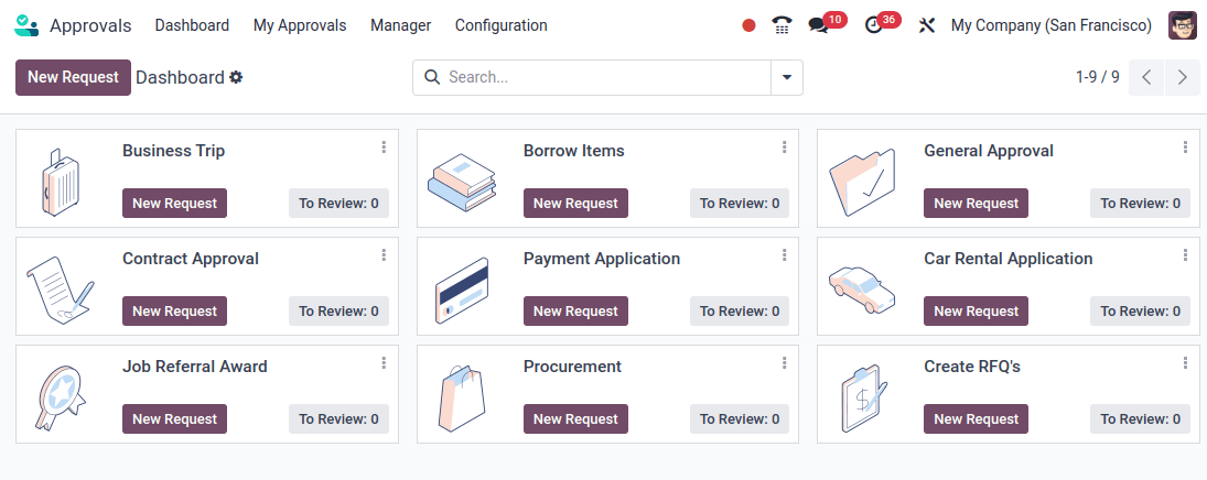Odoo Approvals App
