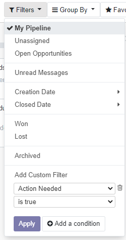 Filters Dropdown