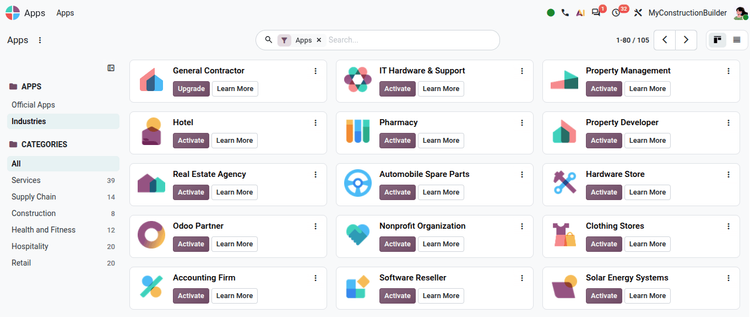 How to Install Odoo Industry Packages